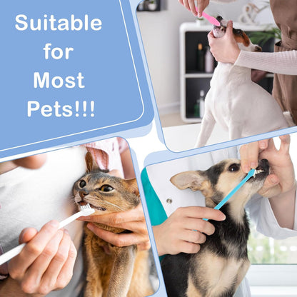 PEASUG 15 Pcs Dog Toothbrushes, Dual Headed Dental Hygiene Brushes, Soft Bristles Pet Toothbrush, Long Handle Dog Tooth Brushes for Small to Large Dogs, Cats, and Most Pets Dental Care