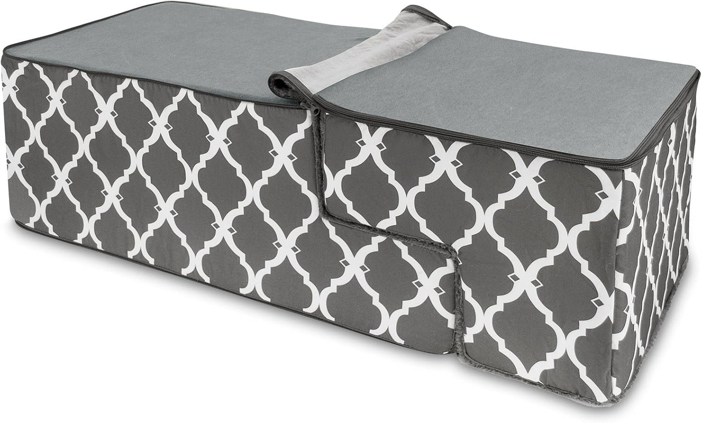 Best Pet Supplies Foldable Foam Pet Steps for Small Dogs and Cats, Portable Ramp Stairs for Couch, Sofa, and High Bed Climbing, Non-Slip Balanced Step Support, Paw Safe - Gray Lattice, 4-Step (H: 22")