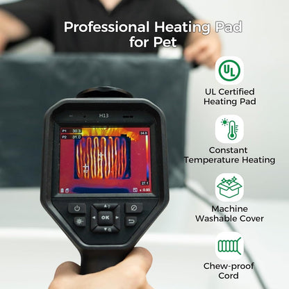 Heated Cat House for Outside, Outdoor Cat House Featuring Escape Door & Dinning Room in Winter, 100% Waterproof Cat Shelter with Heater for Strays, Ferals Barn Cat, Insulated Warm House