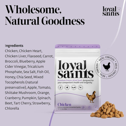 Freeze Dried Raw Dog Food - Premium Chicken Flavor with High Protein & Grain Free Dog Food for Small or Large Breeds and Picky Eaters - Versatile as Meal Topper, Pet Snack & Treats, 5 Oz