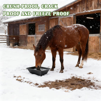 4Pcs Rubber Feed Pan, 3 Gallon Durable Rubber Feed Pan Chicken Dust Bath Livestock Water Bowl for Pig Goat Chicken Dogs Farm Small Animal