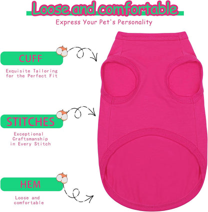 Paiaite Dog Clothes Fashionable Sleeveless Pet Vest: 'Little Miss Sassy' Printed Cotton Dog Shirt, Ideal for Small, Medium, and Large Breeds, Ensuring Comfort and Breathability Green S