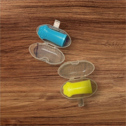 Dog Toothbrush PAW, 360 Tooth Brushing Kit, Cat Toothbrush, Dog Teeth Cleaning, Finger Tooth brush, Dental Care, Small & Large Pets, Toothpaste Not Included (Blue Yellow, 8 Count (pack of 8))