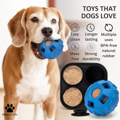 Interactive Frozen Dog Treat Toy Set w/ Tray, Lick Mat & Spatula - Durable Leak-Free Puzzle Toy for Enrichment & Stimulation, Stuffable Treat Dispenser, Reduces Anxiety, For Small, Medium, Large Dogs
