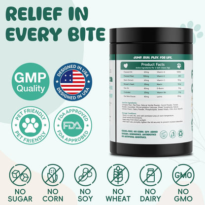 Flea and Tick Prevention for Dogs Chewable, Natural Oral Flea and Tick Treatment, Dog Flea Chews Support Skin & Digestive Supplement for Puppies & All Breeds 200 PCS