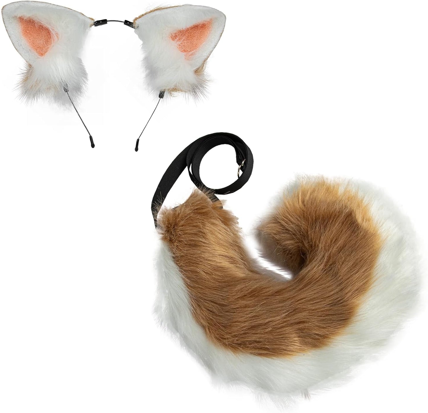Dog Ear and Tail Set for Shepherd Shiba Inu, Animal Cosplay Costume Accessories, Furry Animal Cosplay Costume Dog Anime Set, Adult Halloween Party Headdress