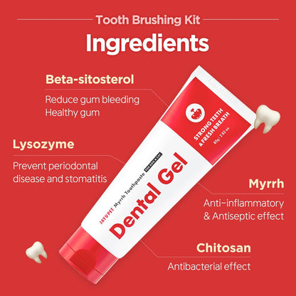 JAYU PET Tooth Brushing Kit - Dental Gel 1EA + Dental Care Brush 1EA | Dog Cat Toothbrush Set, Dental Oral Care Kit
