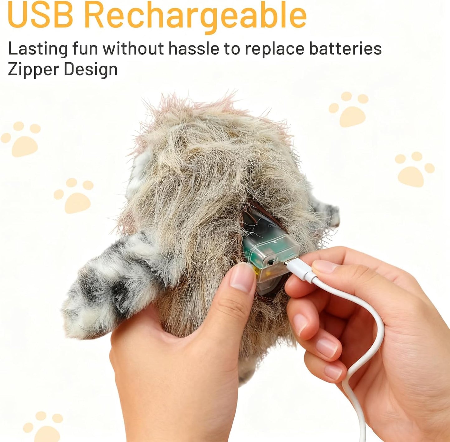 Puffluv Flapping Cat Toy,Chirping Owl Interactive 3-Mode Flapping Bird, Rechargeable USB with Catnip Pouch for Indoor Kitty Playful Exercise Reduce Boredroom