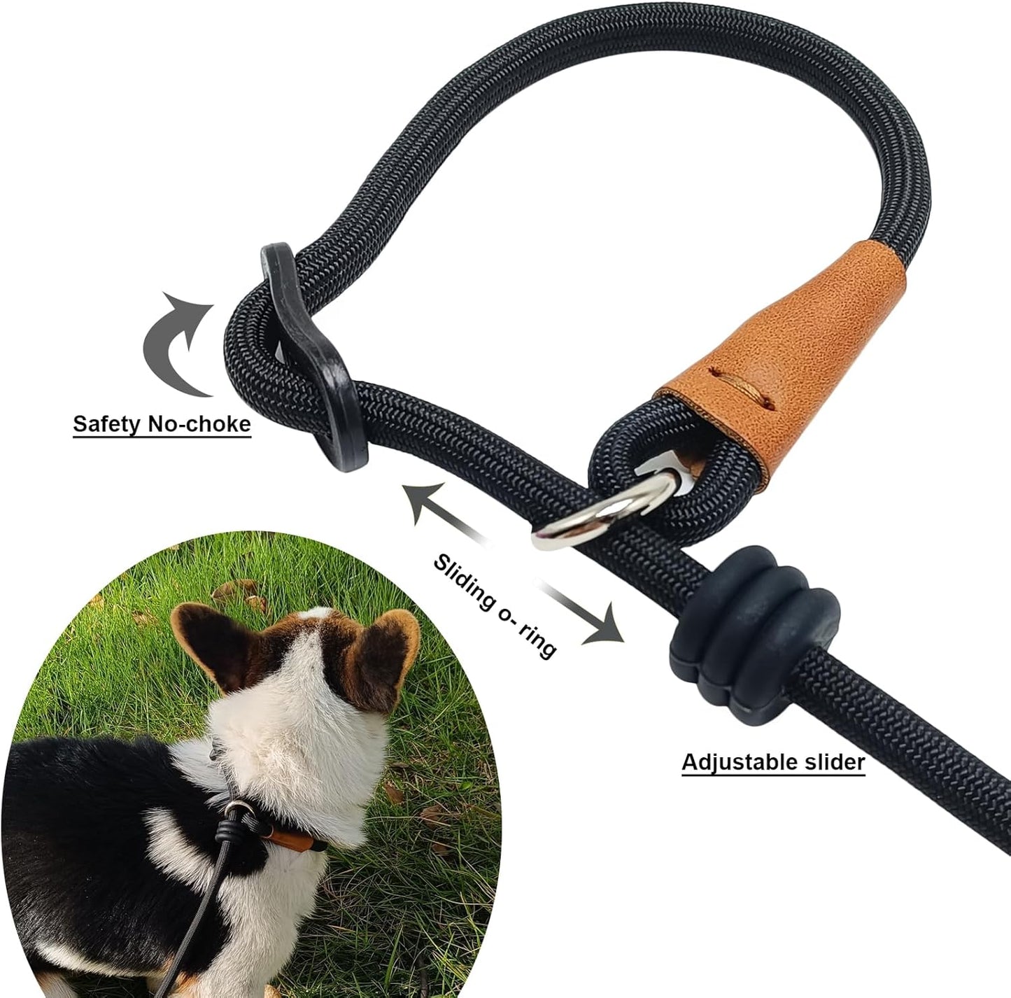 6ft Small Dog Training Leash, 1/4 inch (Black + Pink)