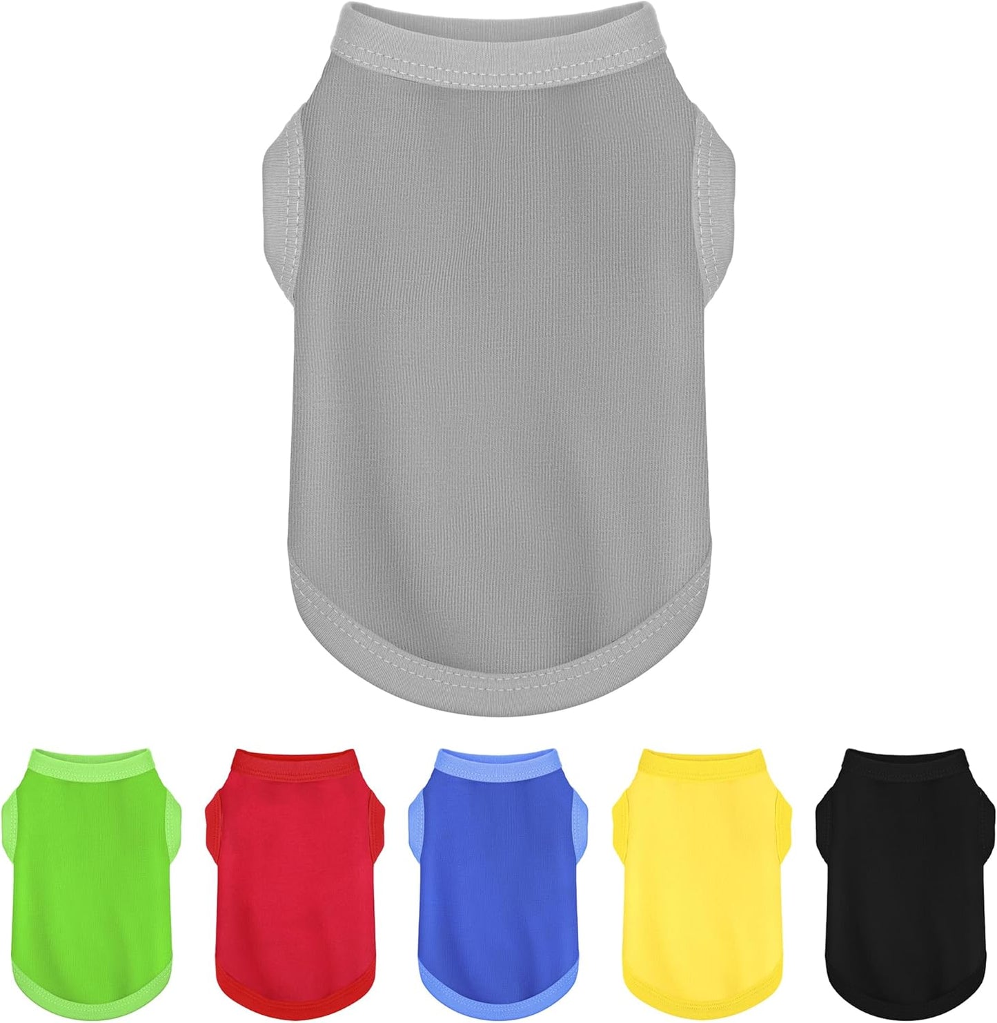 Elevate Your Dog's Fashion Quotient with Colorful and Breathable Sleeveless Cotton Shirts! Perfect Pet Apparel for Small to Medium Dogs Gray L