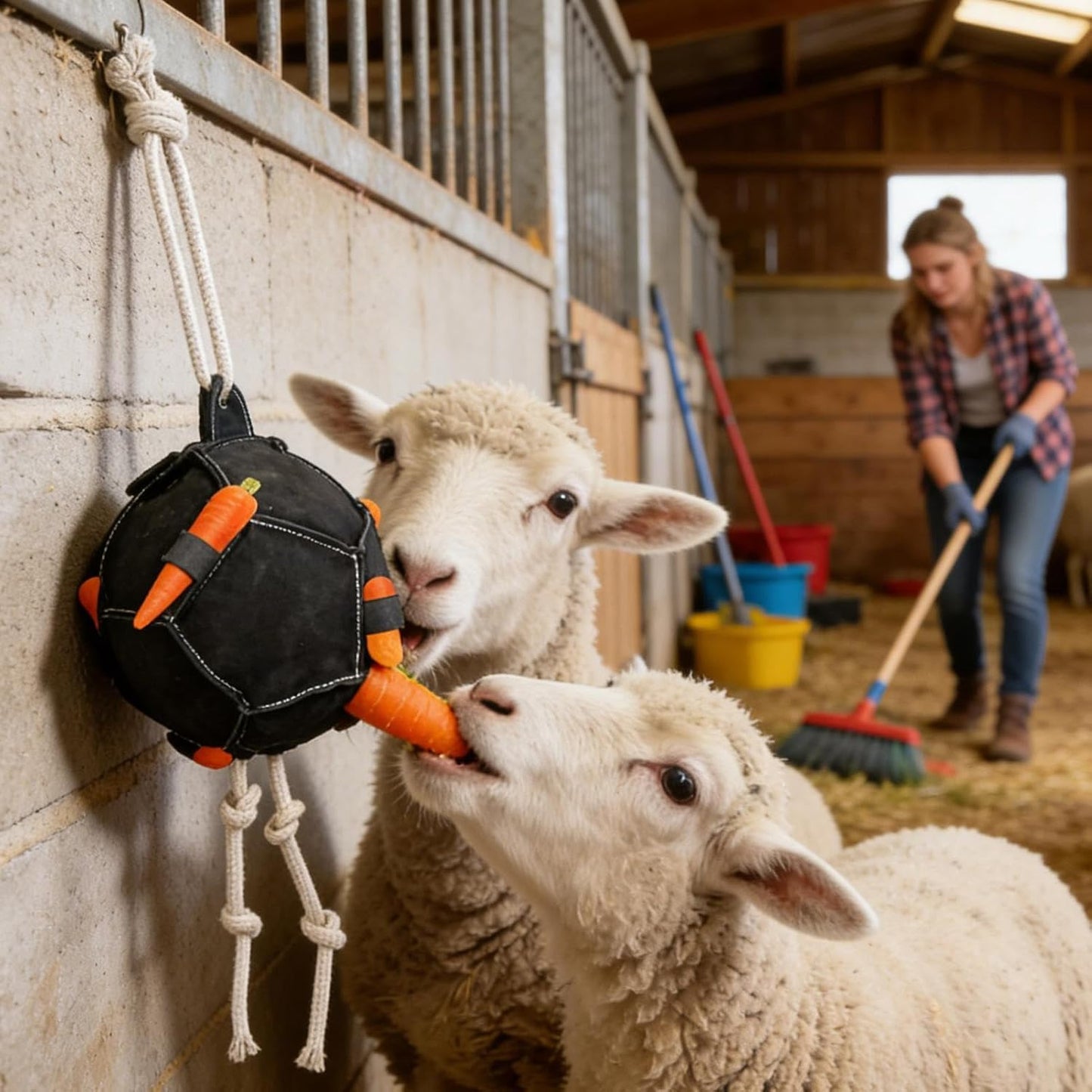 Horse Treat Ball, Adjustable Feeder Design, 25x25x55cm, Horse Feeding Ball, Equine Treat Toy, Slow‑Feeding Feature, for Stall Play, Stable Paddocks, Fence Areas