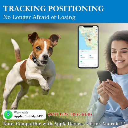 Pet Tracker for Dogs, Dog Tracker Smart Pet Location Tracker with Holder, Smart Item Finder, MFi Certificated Dog Tracking Device, No Monthly Fee, Works with Find My(iOS Only)