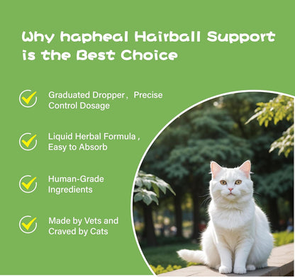 Cat Hairball Support Drops, Digestive Aid, Furball Treatment, Hairball Cat Treats for Skin & Coat, Digestion, Nutrient Absorption(1PACK)