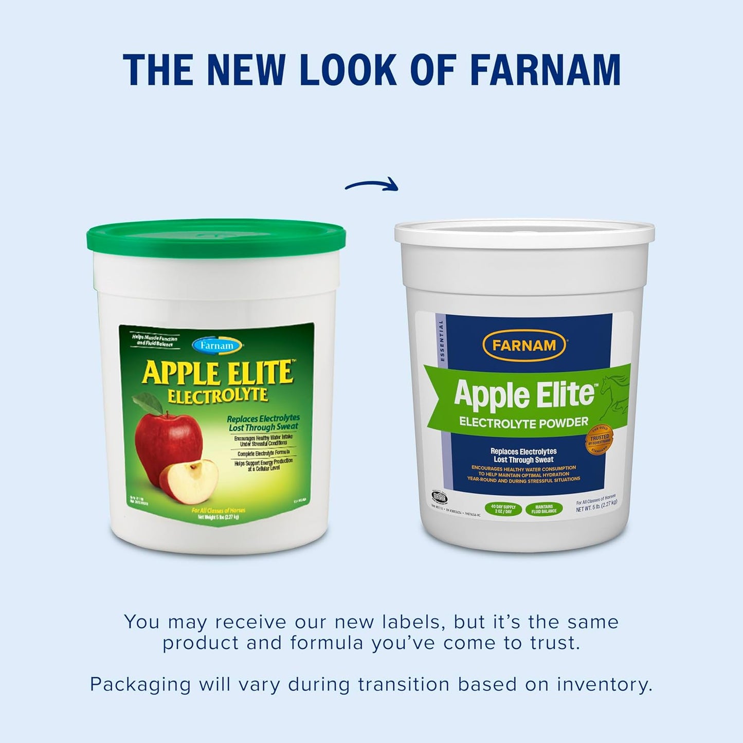 Farnam Apple Elite Electrolyte Powder Supplement for Horses, Replaces Vital Minerals, Encourages Hydration, No Added Sugar, 5 pounds
