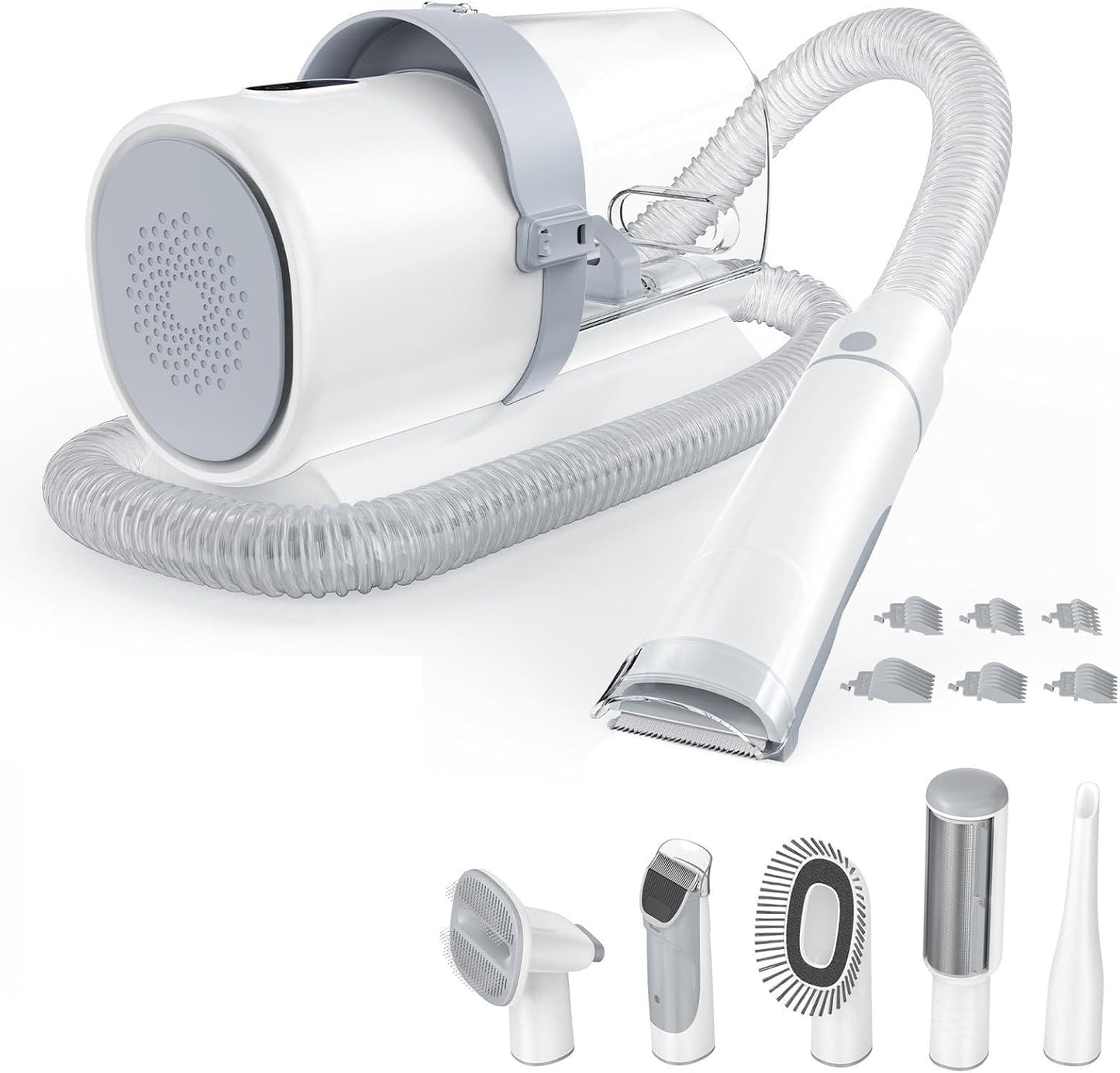 NEWBULIG 5-in-1 Pet Grooming Vacuum Kit, 2.5L Dust Cup, 3 Suction Modes and 5 Groomer Tools, Dog Clippers with Cordless Low Noise for Cats, Dogs Other Animals Hair Trimmer