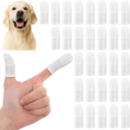 30Pcs Cat & Dog Toothbrush Finger, Soft Fabric Finger Toothbrush for Dogs Cats, Washable & Reusable Teeth Cleaning Wipes Toothbrushes Fingers Dental Wipes Gum Care Remove Stain