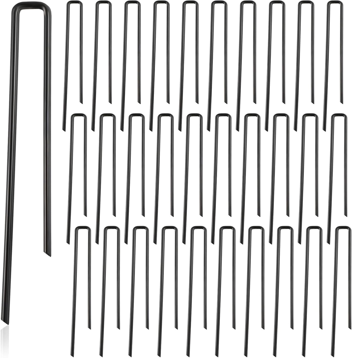 30 Pack Dog Exercise Pens Pets Replacement Animal Barrier Fence Stakes for Dogs Digging Metal Exercise Pen Ground Stakes for Pens for Pets Crate, Black 9.8 x 7.9 Inch