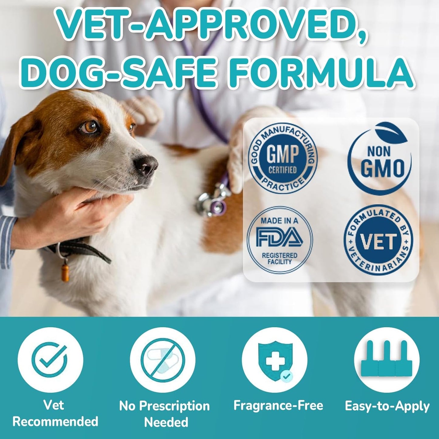 Flea and Tick Prevention for Small Dogs, 6-Month Supply Dog Flea and Tick Treatment Drops, Topical Fast-Acting Dog Flea Treatment for Small Dogs Up to 5 to 22 lbs