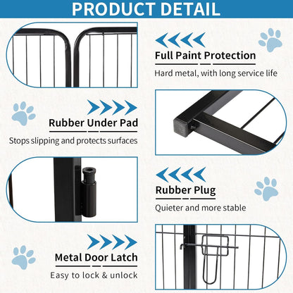 NEWBULIG Dog Playpen 8 Panels 24" Height Foldable Heavy Duty Metal Dog Exercise Playpen Puppy Fence for Indoor Outdoor Yard