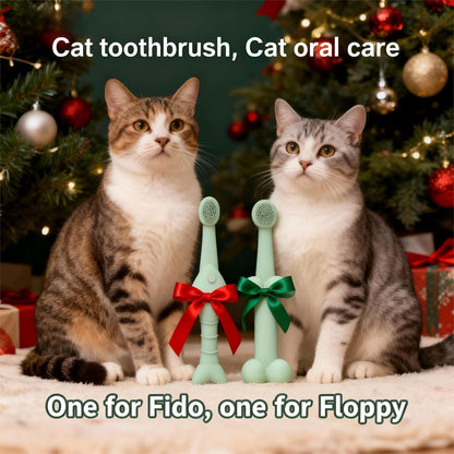 JBD Dog Toothbrush and Cat Oral Care Set | Finger Toothbrush for Small/Large Pets | Puppy Tooth Brushing Kit with Double Sided Brush | Cleans Teeth & Removes Tartar | 3-Piece Pet Dental Care