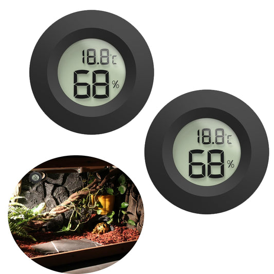 Reptile Tank Accessories, 2pcs Reptile Thermometer and Humidity Gauge, Bearded Dragon Tank Thermometer Humidity Gauge for Jumping Spider, Leopard Gecko, Hermit Crab, Gecko, Ball Python, Lizard.