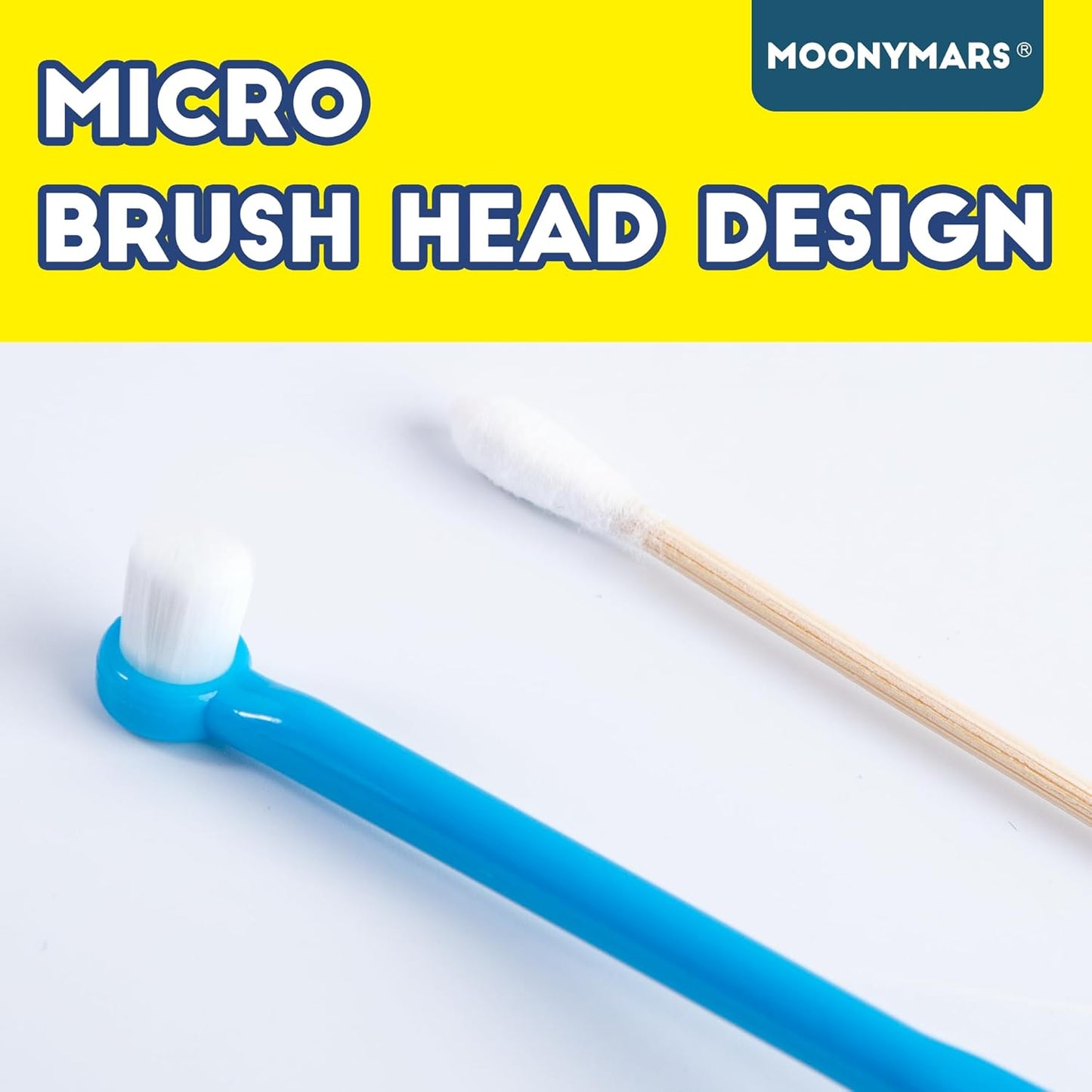 Small Dog Toothbrush, Cat & Puppy Tooth Brushing Kit, Ultra Soft & Mini Head Teeth Brush for Kitten & Tiny Pet, Doggy Toothbrushes Deep Dental Cleaning, 2 PCS - Blue