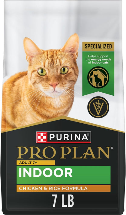 Purina Pro Plan Adult 7 Plus Indoor Chicken and Rice Formula High Protein Cat Food - 7 lb. Bag