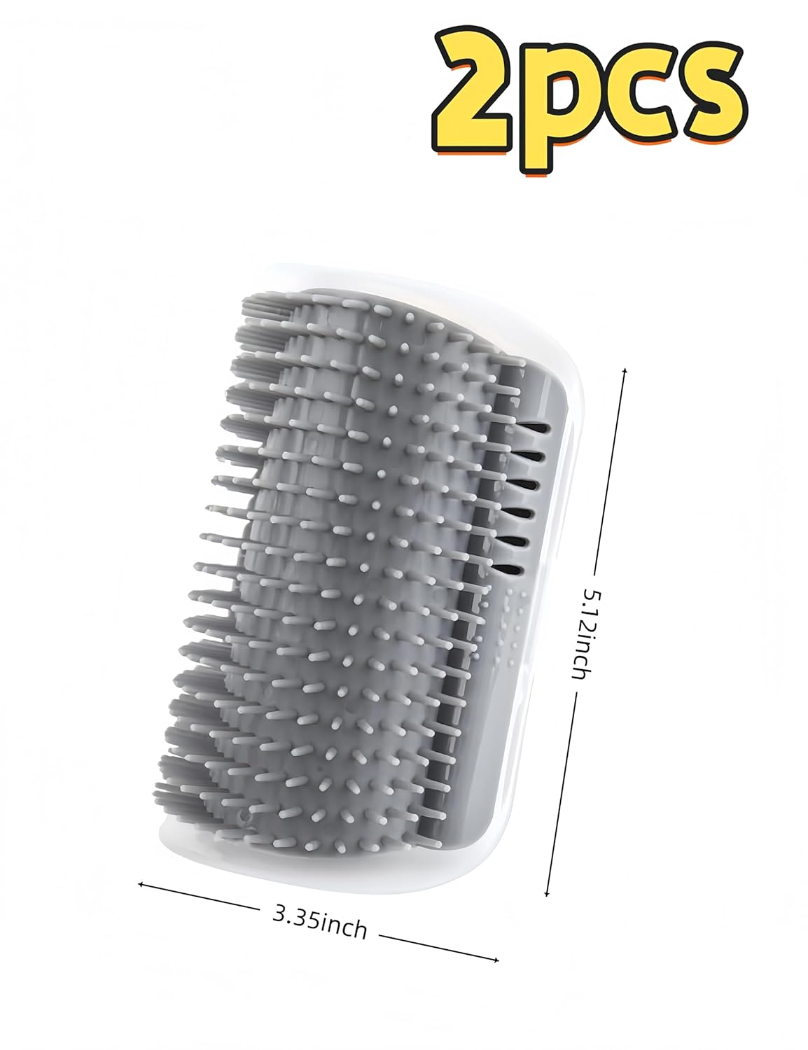 bepisof2 pcs self combing soft corner scraping brush suitable for long and short haired cats (gray)