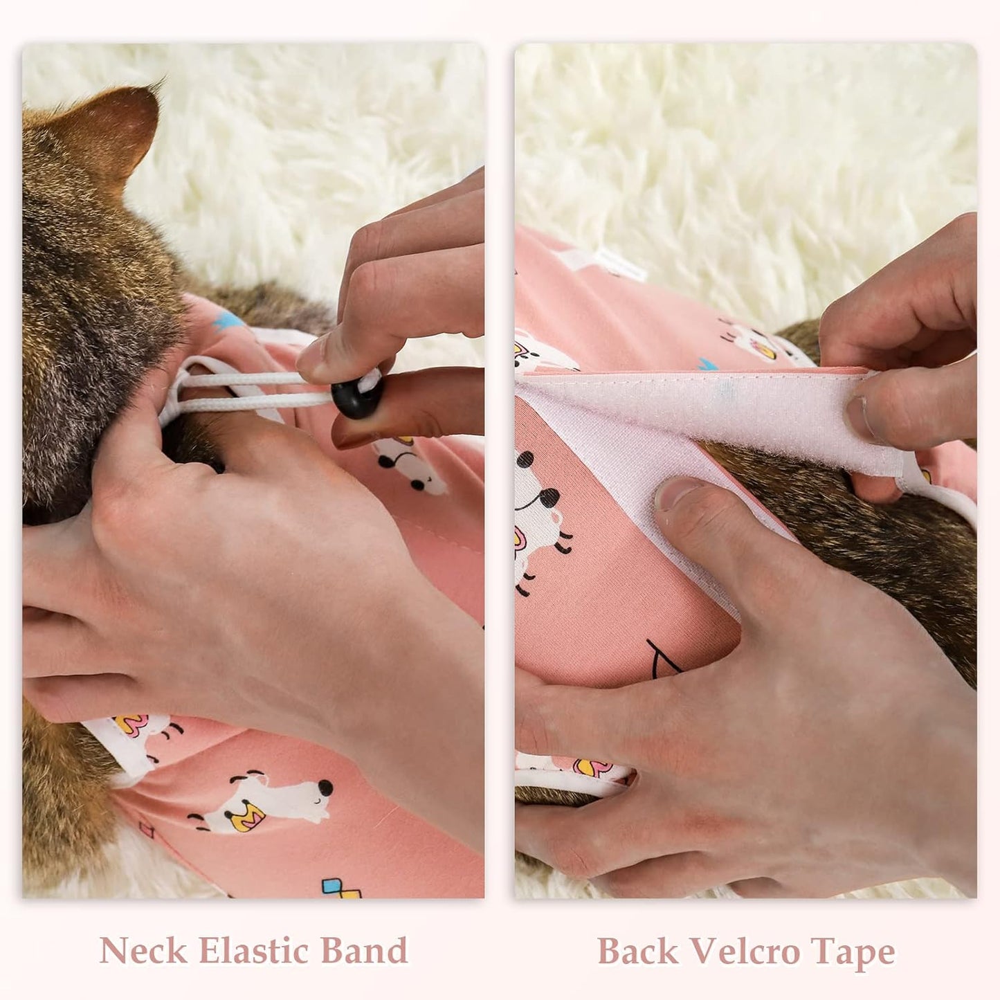 ANWA 2 Pack Cat Recovery Suit - Breathable Cat Onesie for Cats After Surgery Female, Kitten Surgery Recovery Suit Female Abdominal Wounds