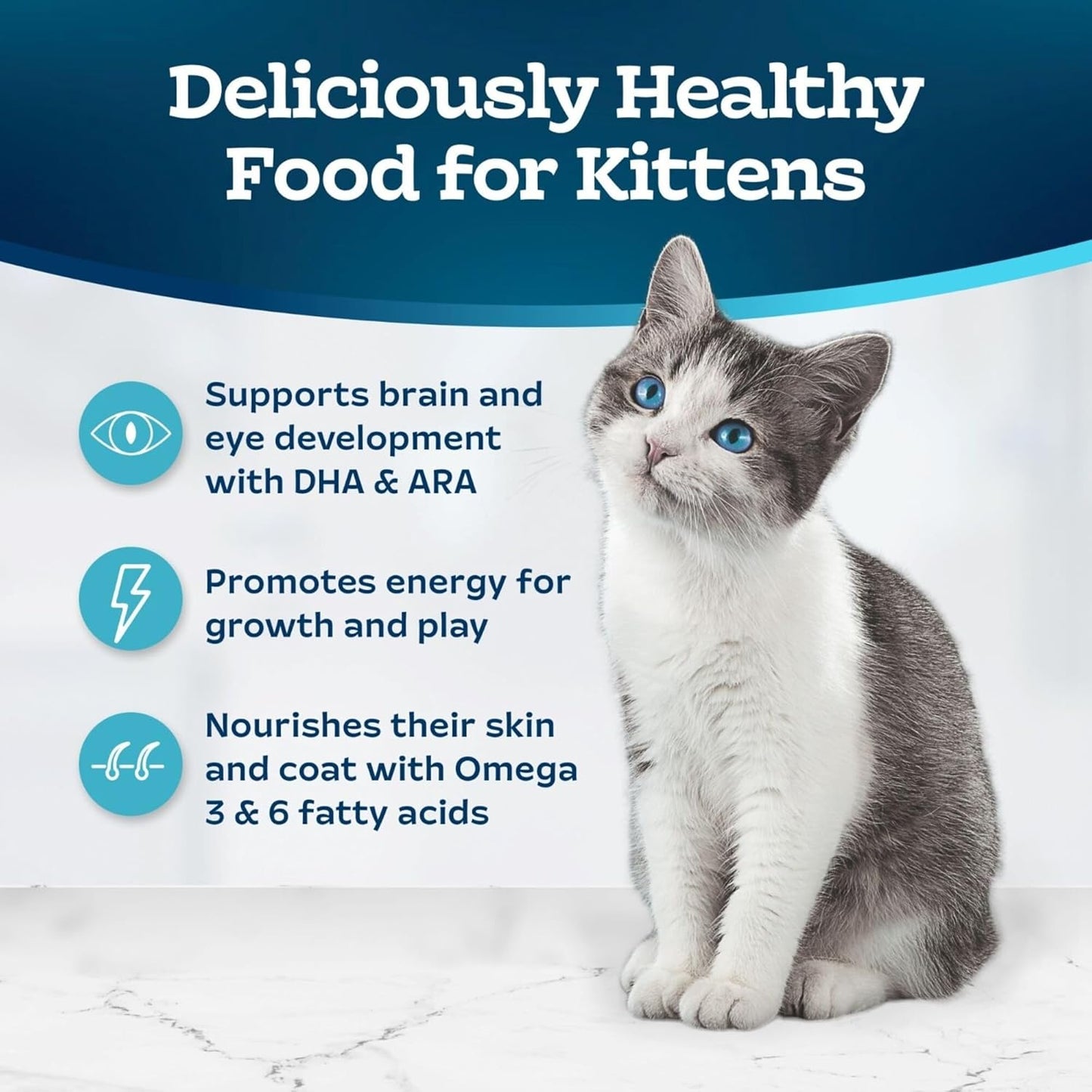 Blue Buffalo Tastefuls Kitten Food With DHA Dry Cat Food Made in the USA with Natural Ingredients, Chicken Recipe, 7-lb. Bag