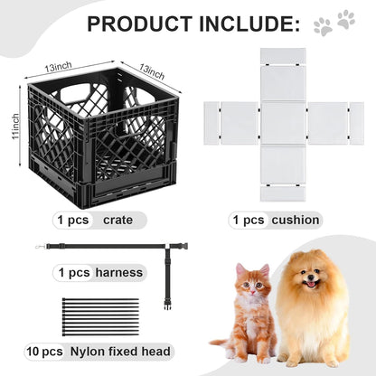 Secure Rear Dog Bike Basket Carrier for Small Dogs up to 15 Lbs, Easy No-Tool Installation with Straps, Waterproof & Comfortable Pet Seat for Most Bicycles