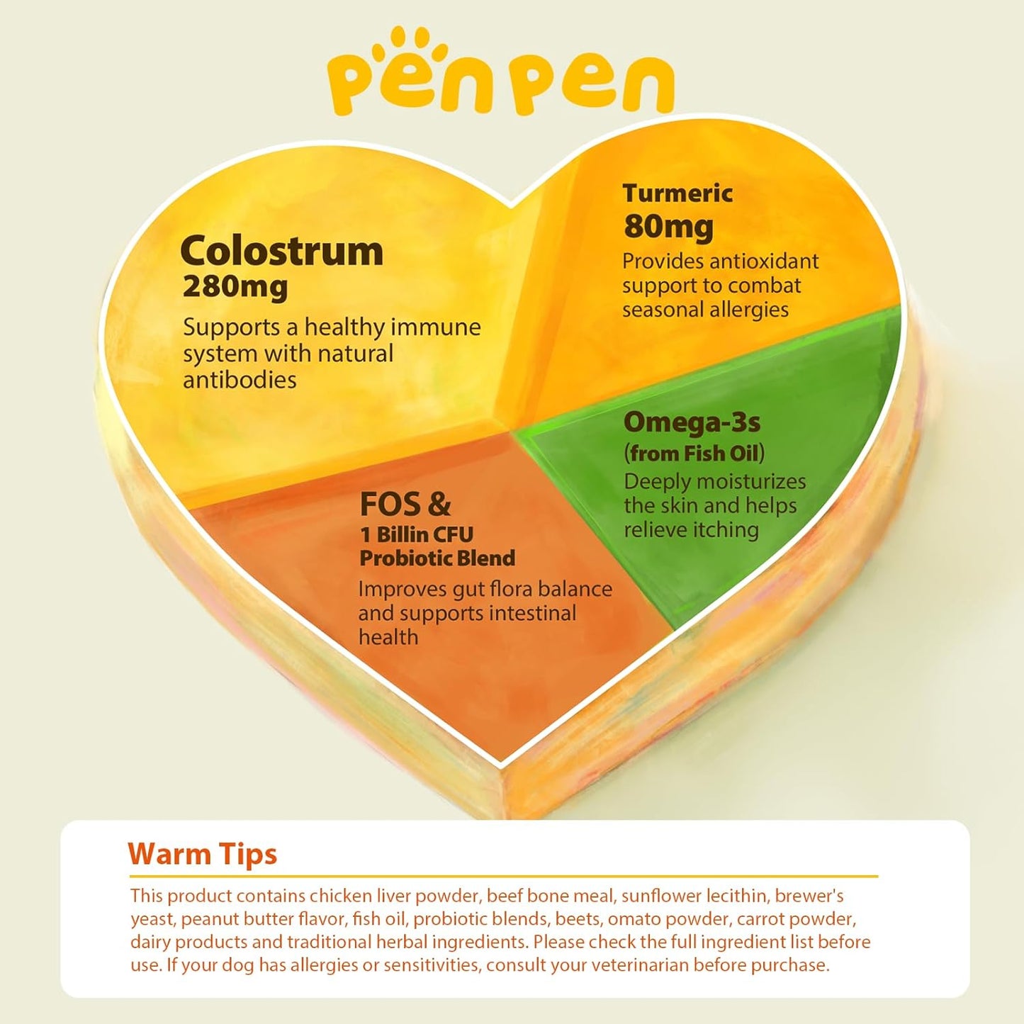 PENPEN Probiotics for Dogs (180 Chews) Dog Allergy Relief Chews (50 Chews)