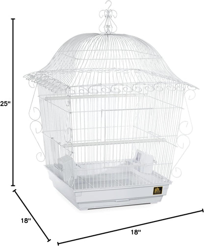 Prevue Pet Products Jumbo Scrollwork Bird Cage 220W White, 18-Inch by 18-Inch by 25-Inch