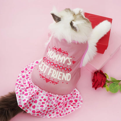 4 Pack Adorable Girl Puppy Printed Doggy Clothes for Small Dogs - Girl Holiday Apparel Dresses(M)