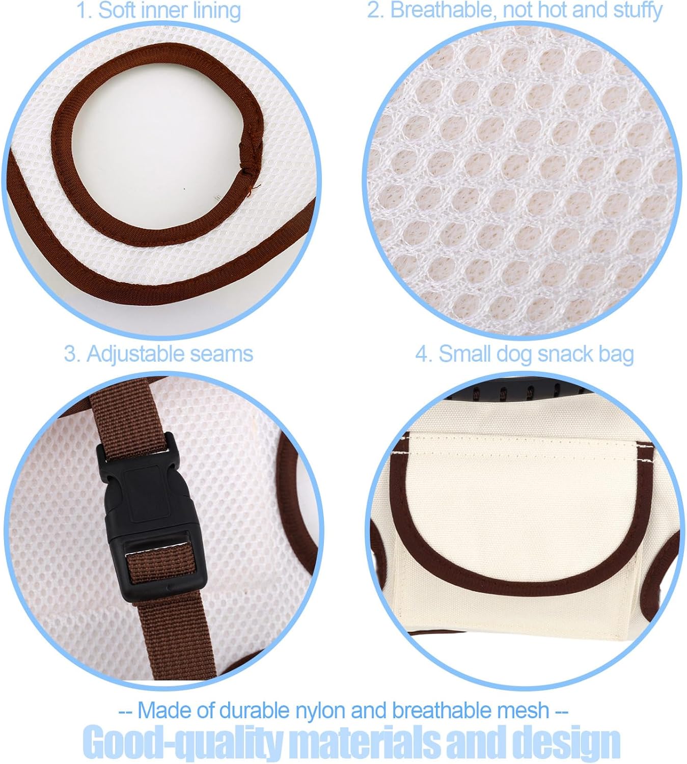 Snuggle Sling Dog Carrier, Adjustable Full Body Dog Lift Harness Hands-Free Shoulder Pet Carrier with Traction Leash Fit Most 8-13 lb/3.63-5.9 kg Portable Supply for Small Cat Pet