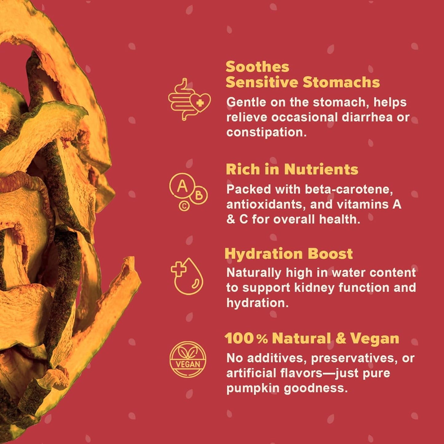 Pumpkin Chips & Powder for Dogs – 100% Natural High Fiber Digestive Support Snack & Supplement, Designed for All Breeds – Grain-Free, Hypoallergenic – Easy to Digest