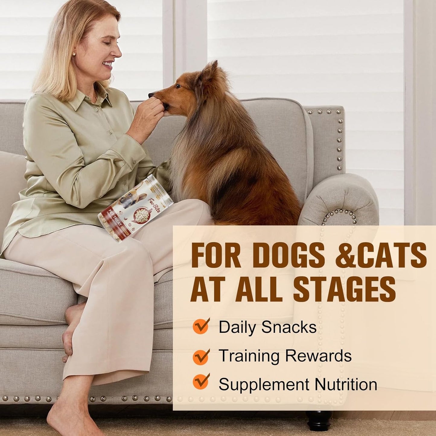 Freeze Dried Chicken for Cat & Dog Treats, Pet Training Dehydrated Snack for Dogs,Natural Single Ingredient High Protein Chickens Breast Snacks,Cat Jerky Chews for Dog