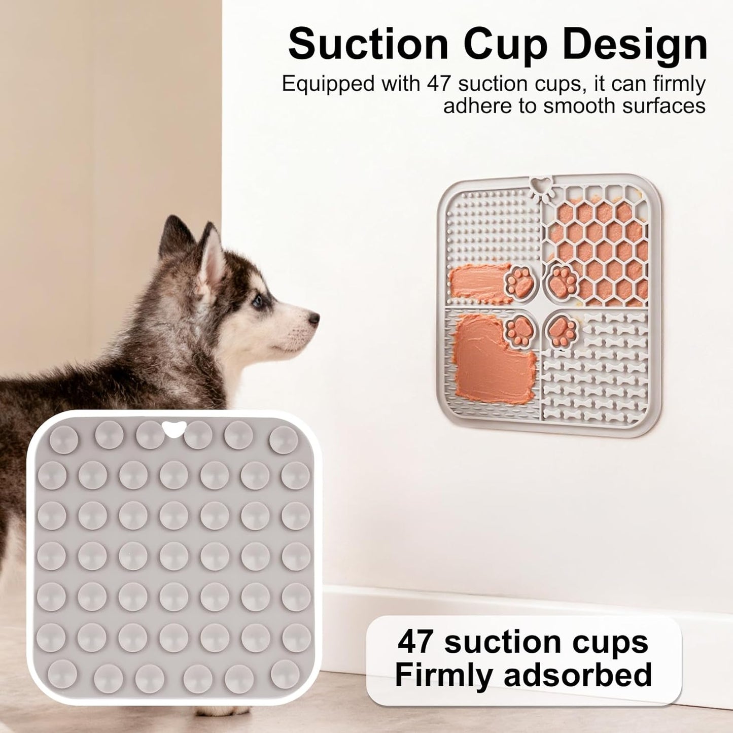 2 Pcs Lick Mat for Dogs Cats, Silicone Pet Food Mats with Suction Cups, Dog Licking Mat, Cat Dog Peanut Butter Lick Pad, Enrichment Pet Food Slow Feeder Mats for Bathing Grooming, with 2 Scrapers
