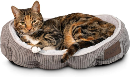 Pet Craft Supply Cat Bed for Indoor Cats - Kitten Bed - Machine Washable - Ultra Soft - Self Warming - Refillable Catnip Pouch,Grey,19x14x5 Inch (Pack of 1)