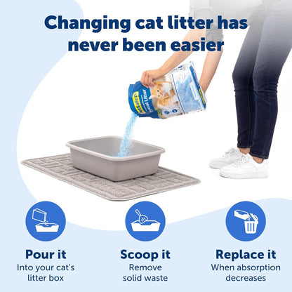 PetSafe ScoopFree Premium Crystal Cat Litter - Ultra-Absorbent Silica Universal Litterbox Crystals - Non-Clumping Odor Control - Fresh Scent - 8 lb Bag
