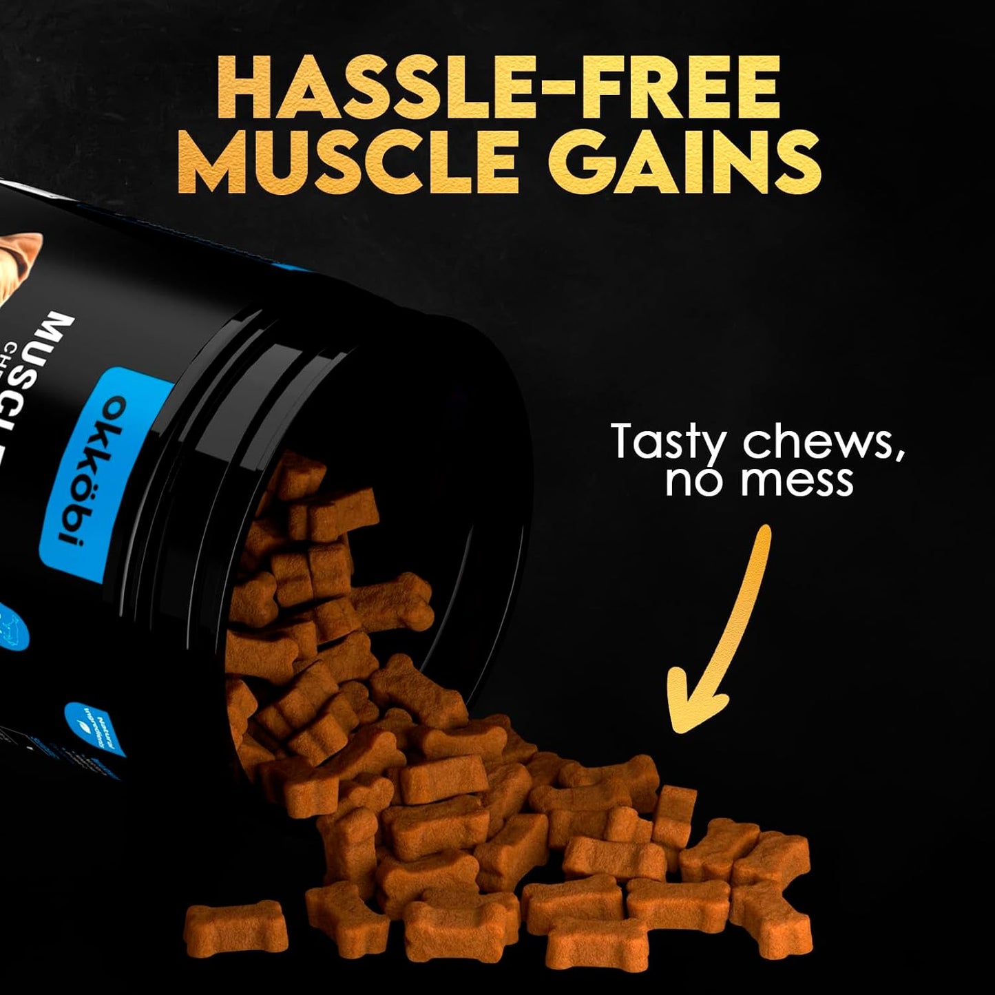 11-in-1 Muscle Gain Chews - Weight Gain Supplements for Dogs with High Protein & Amino Acids - Premium Muscle Builder for Bully & All Breeds - Healthy for Puppies - 150 Chews - Chicken