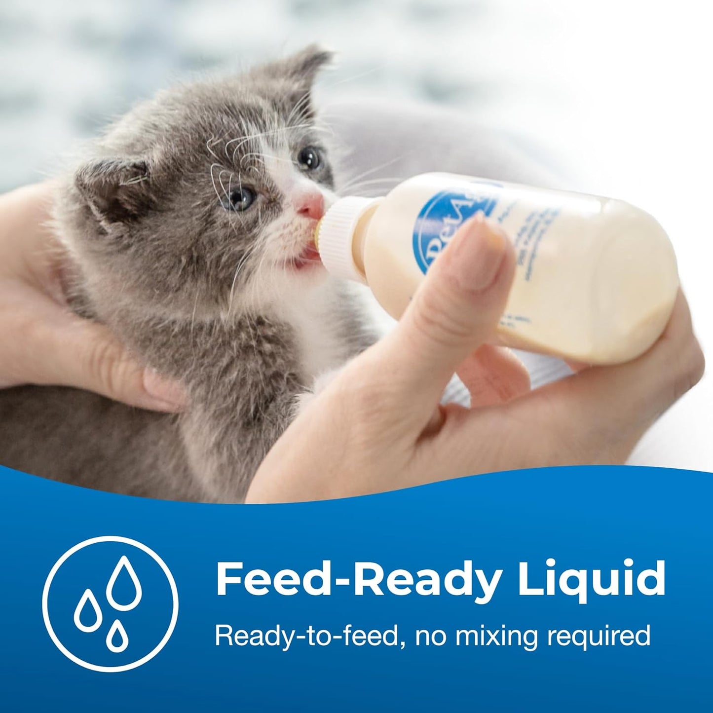 PetAg KMR Kitten Milk Replacer Liquid - 16 oz - Ready-to-Feed Formula with Vitamins for Kittens - Easy to Digest