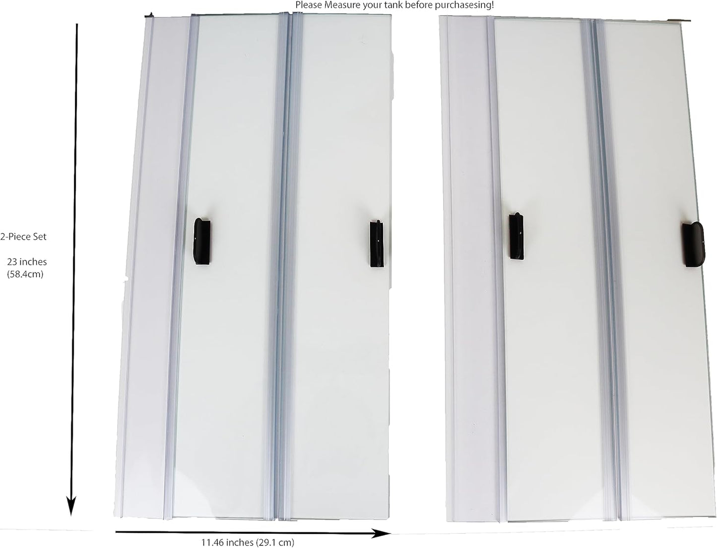 H2Pro Glass Canopy 2Piece Set for Marineland 55 Gallon Aquarium Fish Tank (Each Piece Measure 23 x 11.46 x 0.16in)