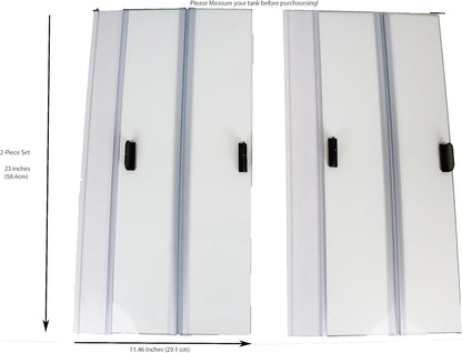 H2Pro Glass Canopy 2Piece Set for Marineland 55 Gallon Aquarium Fish Tank (Each Piece Measure 23 x 11.46 x 0.16in)