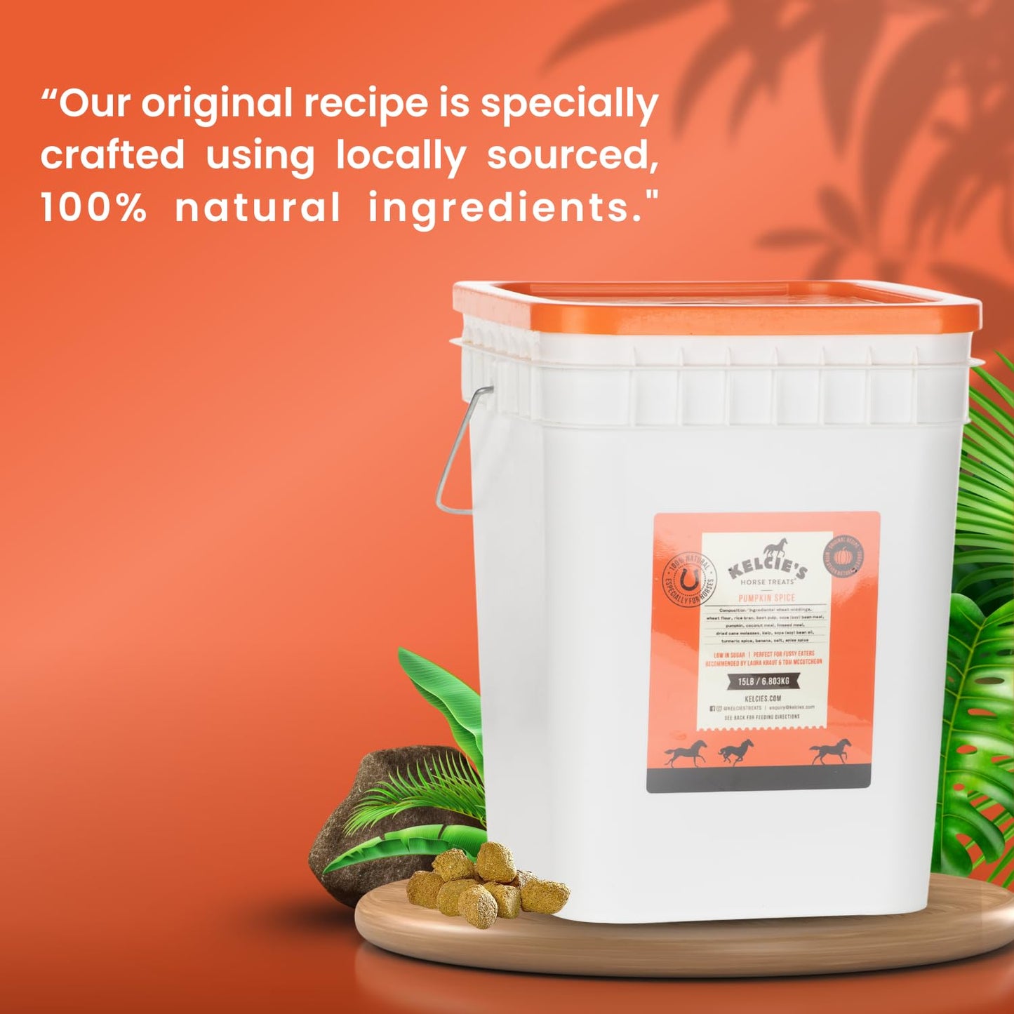 Kelcie’s Horse Care Essentials Bundle - Pumpkin Spice Horse Treats (5 lb) + Hoof Pick Brush Grooming Tool | Healthy Treats & Easy Hoof Cleaning