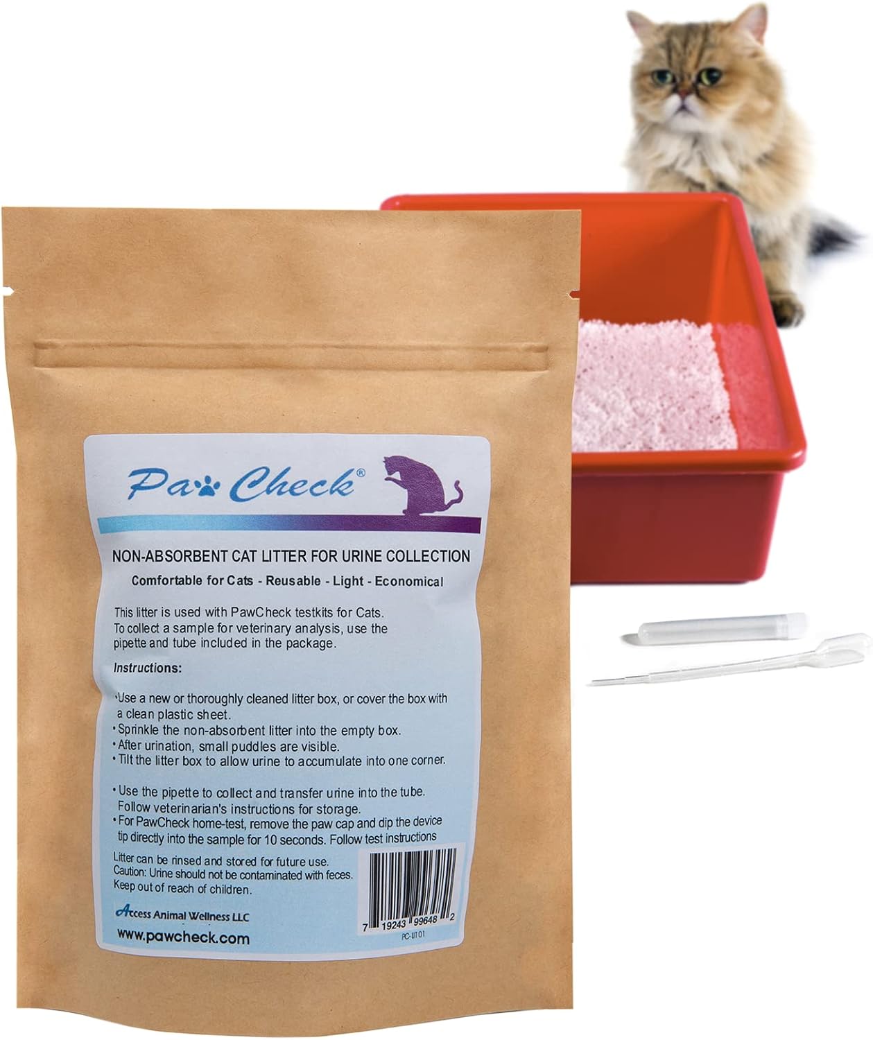 Cat Litter for Urine Collection - Reusable and Non-Absorbent Cat Urine Collection Home Kit Intended to Monitor Cat Health