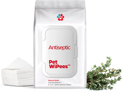 Pet Parents® Pet WiPees™ Cleansing Wipes for Dogs with Chlorhexidine, Ketoconazole and Thymol, Cleans Skin Folds, Paws and Coat, Deodorizes, Supports Skin Hygiene