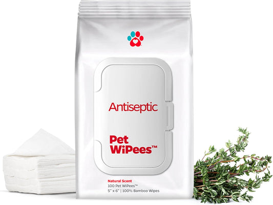Pet Parents® Pet WiPees™ Cleansing Wipes for Dogs with Chlorhexidine, Ketoconazole and Thymol, Cleans Skin Folds, Paws and Coat, Deodorizes, Supports Skin Hygiene