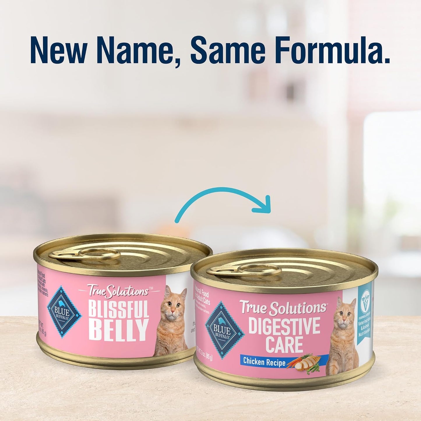 Blue Buffalo True Solutions Digestive Care Wet Cat Food for Adult Cats, Made with Natural Ingredients, Chicken, 3-oz. Cans (24 Count)
