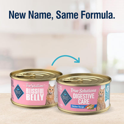 Blue Buffalo True Solutions Digestive Care Wet Cat Food for Adult Cats, Made with Natural Ingredients, Chicken, 3-oz. Cans (24 Count)